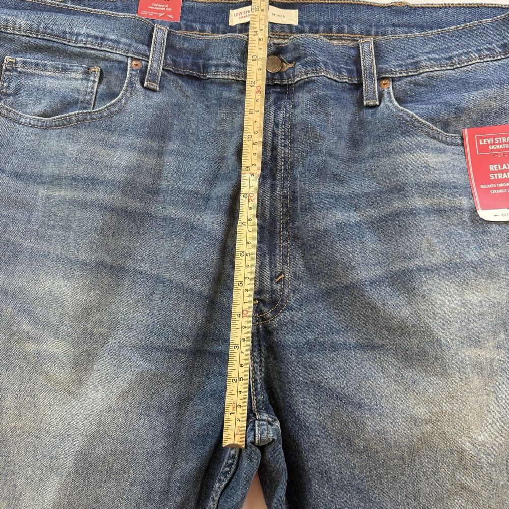 Levi Strauss Signature Gold Men's Relaxed Fit Flex Denim Blue Jeans 42x32 New - Picture 12 of 15